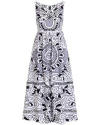RED Valentino - Floral-Printed V-Back Midi Dress - Lyst
