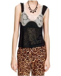 Anna Sui - Lace-Trimmed Jersey Cami - Lyst