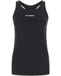Jil Sander - Logo-Print Racer-Back Tank Top - Lyst