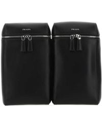 Prada - Double Leather Backpack - Lyst