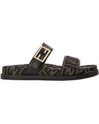Fendi - Double-Strap Flat Sandals - Lyst