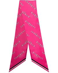 Givenchy - Shadow Rose Logo Silk Scarf - Lyst