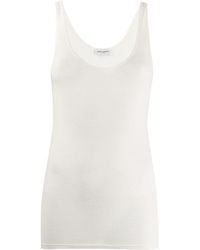 Saint Laurent - Sleeveless Ribbed Tank Top - Lyst