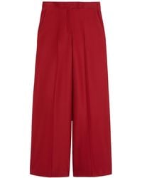 Max Mara - High-Waisted Cotton Trousers - Lyst