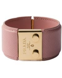 Prada - Metal And Saffiano Bracelet - Lyst