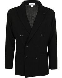Lardini - Textured Double-Breasted Knitted Jacket - Lyst
