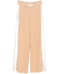 Elisabetta Franchi - Shiny Bands Trousers - Lyst