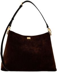 Dolce & Gabbana - Dark Suede Shoulder Bag - Lyst