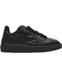 Burberry - Ekd Logo Embossed Lace-Up Sneakers - Lyst