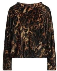 Isabel Marant - Leopard Print Velvet Cropped Long Sleeve Top - Lyst