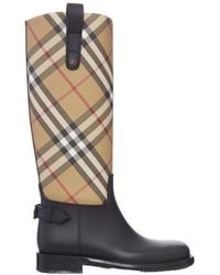 Burberry - Check Cavalier Outdoor Boots - Lyst