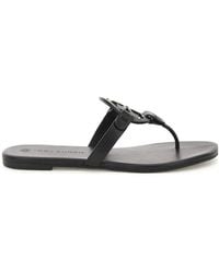 Tory Burch - Miller Soft Logo-Plaque Sandals - Lyst
