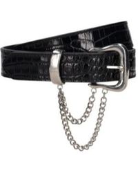 Alessandra Rich - Embossed Leather Belt - Lyst