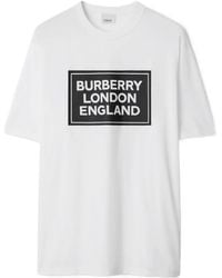 Burberry - T-Shirt With Round Neck And Short Sleeves - Lyst