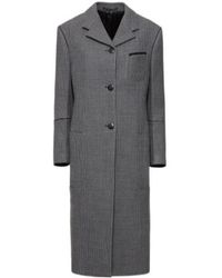 Ferragamo - Long-Sleeved Houndstooth Coat - Lyst
