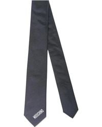 Moschino - Logo Jacquard Satin Tie - Lyst
