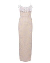 Alessandra Rich - Ruffled Sequined Lace Slip Dress - Lyst