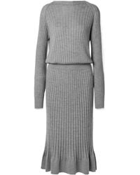 Proenza Schouler - Eden Reversible Ribbed Wool And Silk-Blend Midi Dress - Lyst