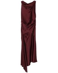 Victoria Beckham - Posy Draped Midi Dress - Lyst
