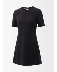 Gucci - Silk Crêpe Mini Dress With Embroidery - Lyst