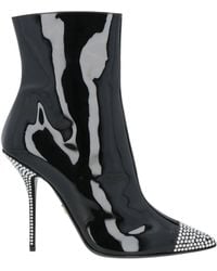 Dolce & Gabbana - Patent Leather Ankle Boots - Lyst