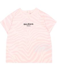 Balmain - Zebra-Print Cotton T-Shirt - Lyst