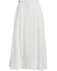 Brunello Cucinelli - Midi Skirt Viscose, Linen, Metal - Lyst