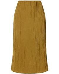 Tibi - Crinkle Charmeuse Midi Skirt - Lyst