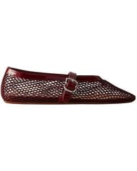 Alaïa - Patent Leather-Trimmed Mesh Ballet Flats - Lyst