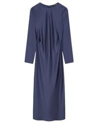Emporio Armani - Crewneck Satin Dress - Lyst