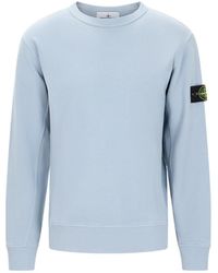 Stone Island - Logo-Patch Crewneck Sweatshirt - Lyst