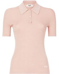 Fendi - Short Sleeved Knitted Polo Jumper - Lyst