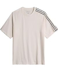 Y-3 - Raw Edge 3 Stripes Short Sleeved T-Shirt - Lyst
