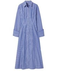 Brandon Maxwell - Striped Cotton-Poplin Midi Shirt Dress - Lyst