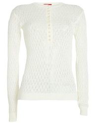 MAX&Co. - Solid Color Metallic Knit Sweater - Lyst