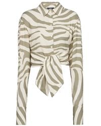 Balmain - Animal Printed Cropped Shirt - Lyst