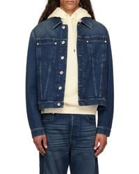 Lanvin - Lapel Long-Sleeved Denim Coat - Lyst