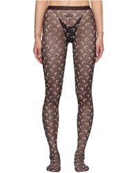 Marine Serre - Logo Pattern Print Detail Pantyhose - Lyst