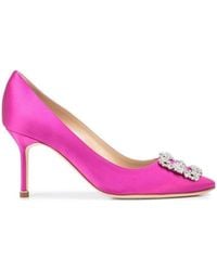 Manolo Blahnik - Logo Buckle High Heels - Lyst