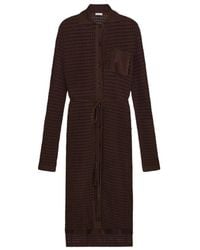 Ferragamo - Knitted Shirt Dress - Lyst