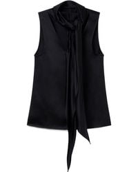 Stella McCartney - Scarf Detailed Straight Hem Top - Lyst