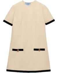 Prada - Short Sleeved Crewneck Mini Dress - Lyst