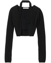 Alexander Wang - Layered-Look Cropped Knitted Top - Lyst