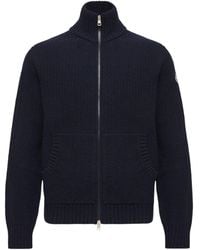 Moncler - Wool Cashmere Blend Cardigan - Lyst
