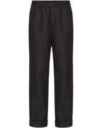 Valentino - Elasticated-Waist Straight-Leg Trousers - Lyst