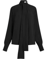 P.A.R.O.S.H. - Pussy-Bow Long-Sleeved Blouse - Lyst