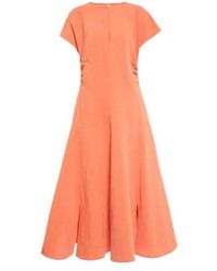Jil Sander - Cotton And Linen Midi Dress - Lyst
