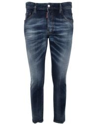 DSquared² - Distressed Logo Patch Slim-Fit Jeans - Lyst