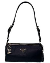 Prada - Logo Plaque Zip-Up Shoulder Bag - Lyst