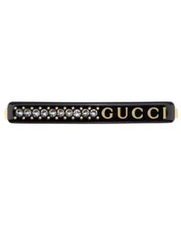 Gucci - Logo-Print Crystal-Embellished Hair Clip - Lyst
